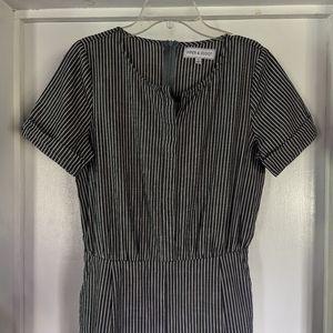 Piper & Scoot wide leg romper/ jumpsuit- grey & white- Women's Nursing friendly